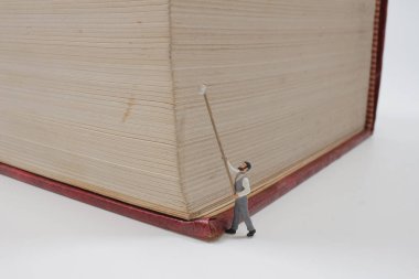 Temizlik işi büyük kitabı temizler.