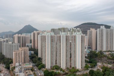 23 Ocak 2022 Kwun Tong 'da Sau Mau Ping bölgesi.