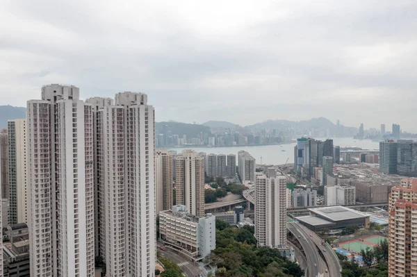 Ocak 2022 Kwun Tong Hong Kong Şehri Manzaralı — Stok fotoğraf