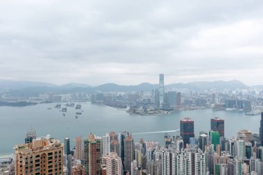 31 Ocak 2022, Hong Kong 'un batısındaki yerleşim bölgesi.