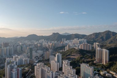 30 Ocak 2022 Kowloon, Hong Kong 'daki yerleşim bölgesi.