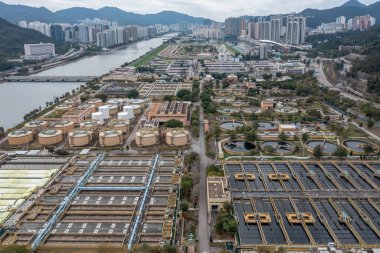 4 Şubat 2022 Hong Kong 'daki Sha Tin kanalizasyon arıtma tesisi