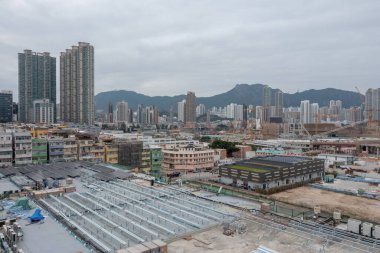 Ma Tau Kok 'un 5 Şubat 2022 şehir manzarası, Hong Kong