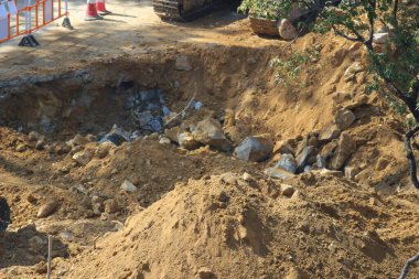 14 Aralık 2022. Hong Kong 'da inşaat alanındaki büyük alan.