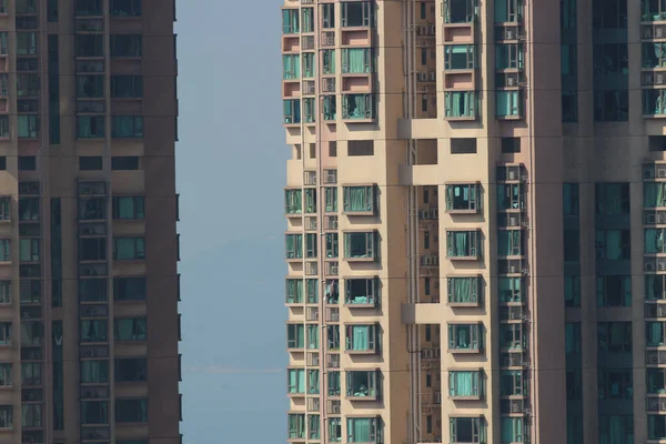 Přeplněné Činžovní Domy Hong Kongu Prosince 2021 — Stock fotografie