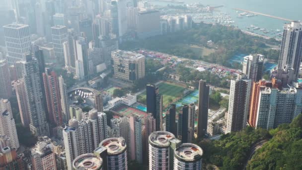 Dic 2021 Vista Ángulo Alto Edificios Ciudad — Vídeos de Stock