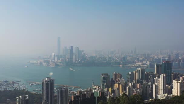 Δεκ 2021 Χειμώνα Στον Κόλπο Της Βικτώριας Στο Χονγκ Κονγκ — Αρχείο Βίντεο