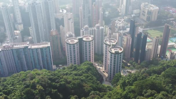 Dec 2021 Bostadsfastighet Hongkong Lai Tak Tsuen Området Dagtid Panoramautsikt — Stockvideo