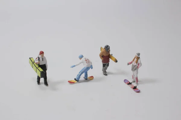 Conjunto Deportes Invierno Contiene Patinaje Artístico Snowboard Esquí Alpino Patinaje —  Fotos de Stock