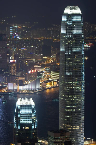 Close Office Building Night Hong Kong Sept 2007 — стоковое фото