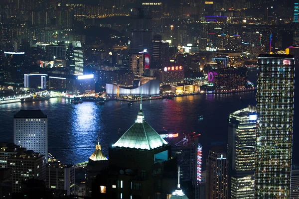 Sluiten Van Het Kantoorgebouw Nachts Hong Kong September 2007 — Stockfoto