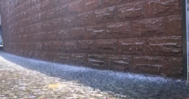 Φεβ 2022 Τείχος Νερού Χιούστον Και Πάρκο Κοντά Στο Πάρκο — Αρχείο Βίντεο