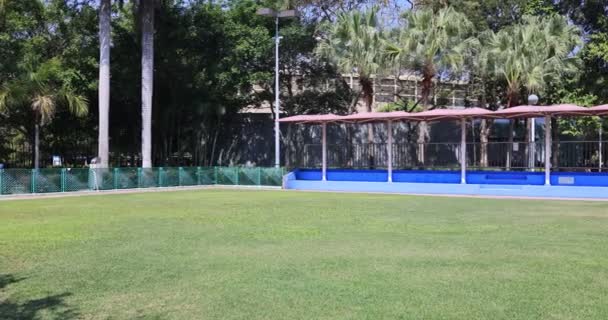 Feb 2022 Asian Traditional Sports Gate Ball Court Park — Stockvideo