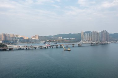 5 Mart 2022 Cross Liman Köprüsü yapım aşamasında, Tseung Kwan O