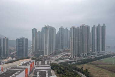6 Mart 2022 Tseung Kwan O New Town, Hong Kong 'da büyük bir yerleşim bölgesi.