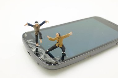 Kungfu dövüşü figürünün eğlencesi.