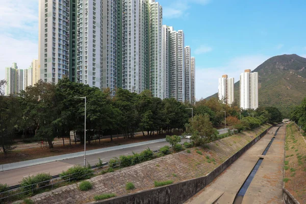 Nisan 2021 Tung Yolu Sokak Manzarası Tung Chung Hong Kong — Stok fotoğraf