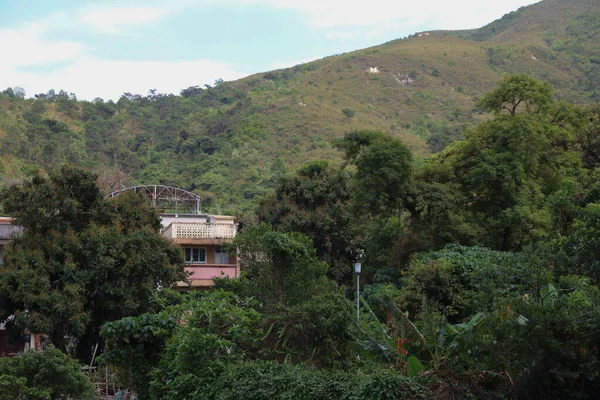 Beco Cenário Aldeia Rural Hong Kong Abril 2021 — Fotografia de Stock