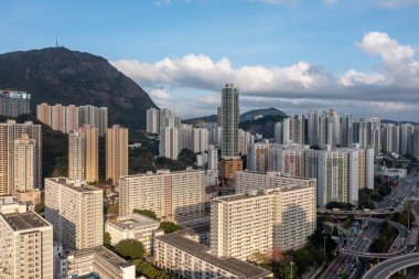 12 Mart 2022 Kowloon 'daki Choi Hung kamu konutlarının görüntüsü,