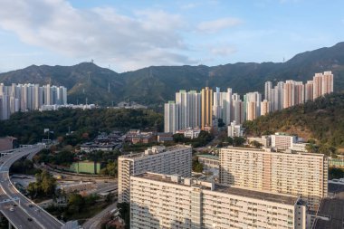 12 Mart 2022 Kowloon 'daki Choi Hung kamu konutlarının görüntüsü,