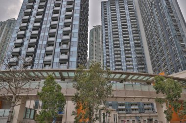 16 Mart 2022, Tseung Kwan O New Town, Hong Kong yerleşim bölgesi.