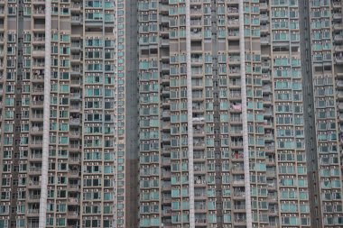 16 Mart 2022 Tseung Kwan O New Town, Hong Kong 'da büyük bir yerleşim bölgesi.