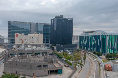 16 Mart 2022 Tseung Kwan O 'daki sanayi bölgesi.