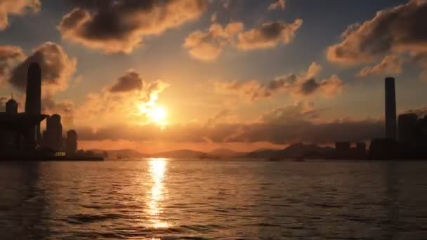 Mai 2021 Das Tor Des Victoria Harbour Bei Sonnenuntergang — Stockvideo