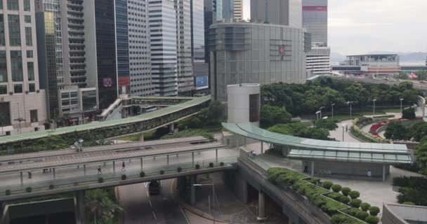 Aug 2021 Zentrales Geschäftsviertel Von Hongkong — Stockvideo