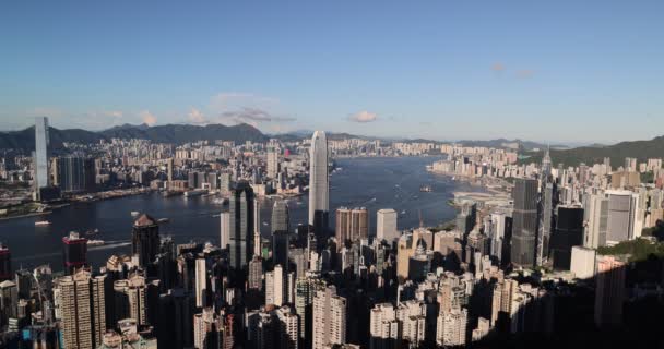 Sept 2021 Skyline Hong Kong City Peak — Vídeos de Stock
