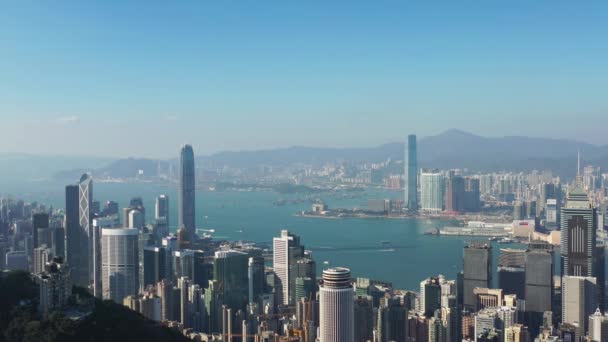 Eylül 2021 Hong Kong Skyline — Stok video