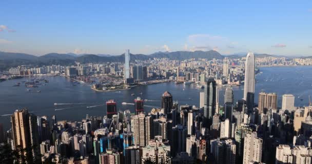 Setembro 2021 Skyline Cidade Hong Kong Pico — Vídeo de Stock