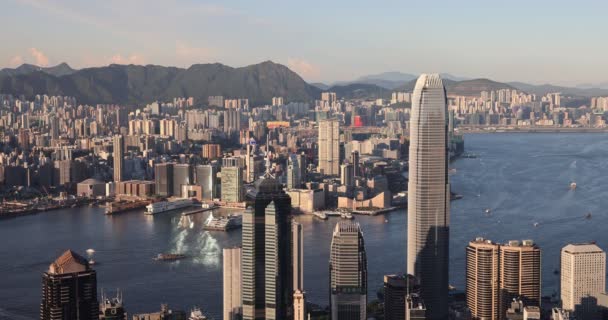Sept 2021 Hong Kong Vue Sur Port Victoria Par Temps — Video