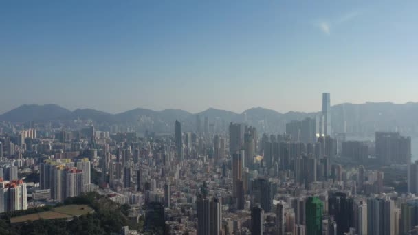 Settembre 2021 Skyline Kowloon Visto Kowloon — Video Stock