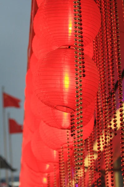 Den Traditionella Röda Lyktan Ett Kinesiskt Nytt — Stockfoto