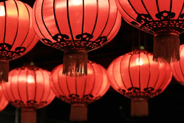 Lanterna Vermelha Tradicional Durante Ano Novo Chinês — Fotografia de Stock