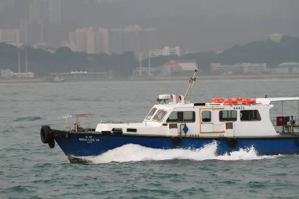 Speedboot Zee Hong Kong Feb 202 — Stockfoto