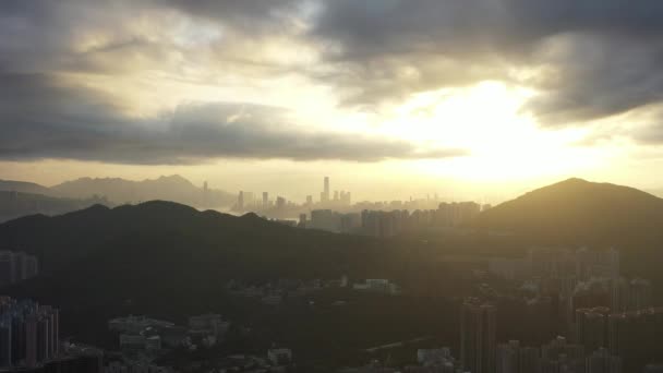 March 2022 Cityscape Sunset Hong Kong View Tko — Vídeos de Stock