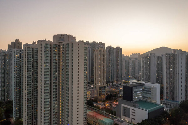 4 April 2022 Night View of Hang Hau residential area, hk