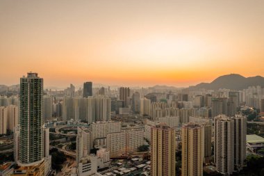 3 Nisan 2022 Kowloon 'daki yerleşim alanının manzarası. hk