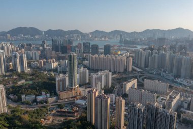 3 Nisan 2022 Kowloon 'daki yerleşim alanının manzarası. hk