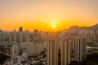 3 Nisan 2022 Kowloon 'daki yerleşim alanının manzarası. hk