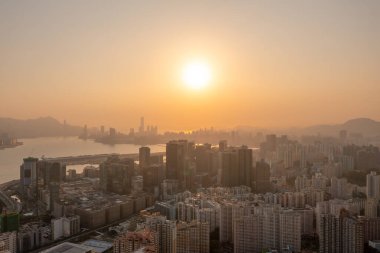 5 Nisan 2022 Kwun Tong bölgesi hava manzaralı, Hong Kong