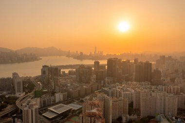 5 Nisan 2022 Kwun Tong bölgesi hava manzaralı, Hong Kong