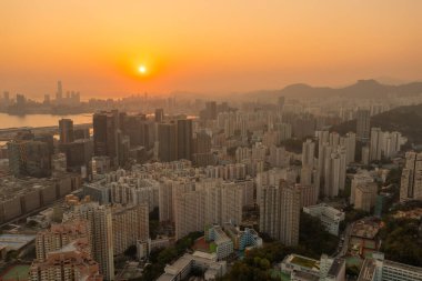 5 Nisan 2022 Kwun Tong bölgesi hava manzaralı, Hong Kong