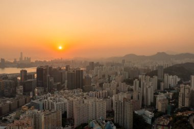 5 Nisan 2022 Kwun Tong bölgesi hava manzaralı, Hong Kong