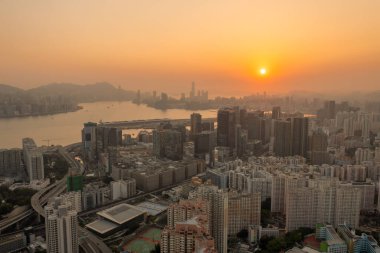 5 Nisan 2022 Kwun Tong bölgesi hava manzaralı, Hong Kong