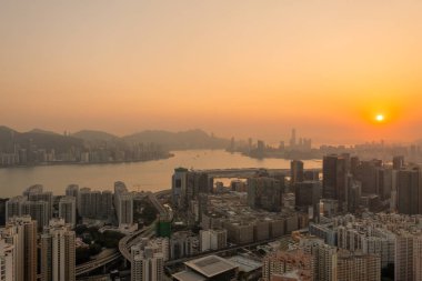 5 Nisan 2022 Kwun Tong bölgesi hava manzaralı, Hong Kong
