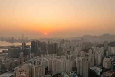 5 Nisan 2022 Kwun Tong bölgesi hava manzaralı, Hong Kong