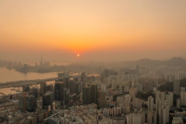 5 Nisan 2022 Kwun Tong bölgesi hava manzaralı, Hong Kong